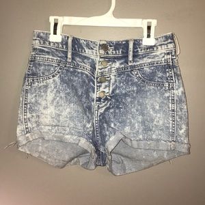 High waisted jean shorts